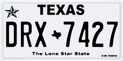 TX license plate DRX7427