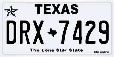 TX license plate DRX7429