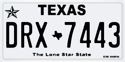 TX license plate DRX7443