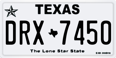 TX license plate DRX7450