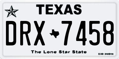 TX license plate DRX7458
