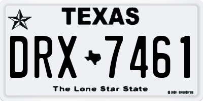 TX license plate DRX7461