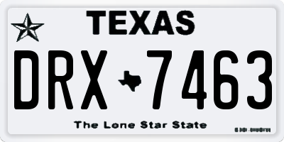 TX license plate DRX7463