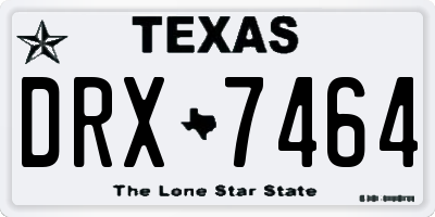TX license plate DRX7464