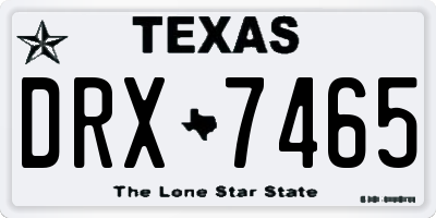 TX license plate DRX7465