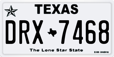 TX license plate DRX7468