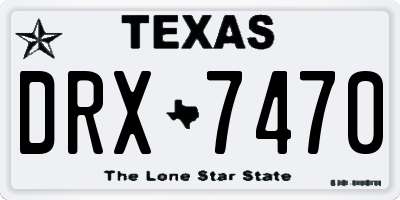 TX license plate DRX7470