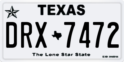 TX license plate DRX7472