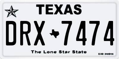 TX license plate DRX7474
