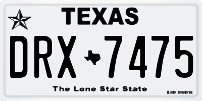 TX license plate DRX7475