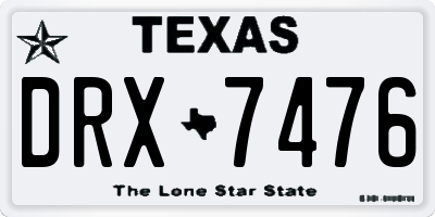 TX license plate DRX7476