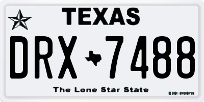 TX license plate DRX7488
