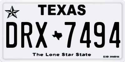TX license plate DRX7494