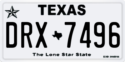TX license plate DRX7496