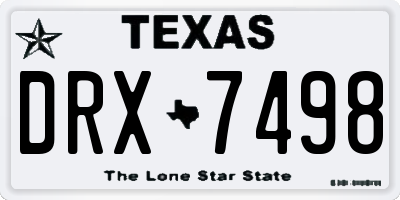 TX license plate DRX7498