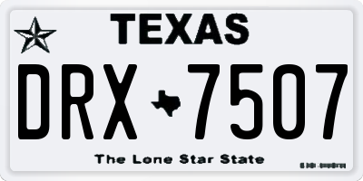 TX license plate DRX7507