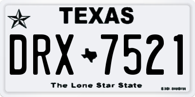 TX license plate DRX7521