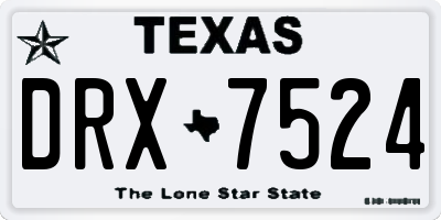 TX license plate DRX7524
