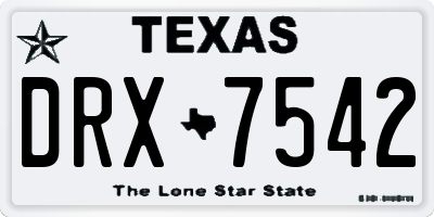 TX license plate DRX7542