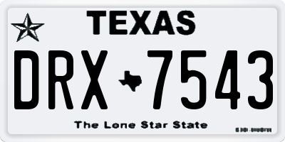 TX license plate DRX7543