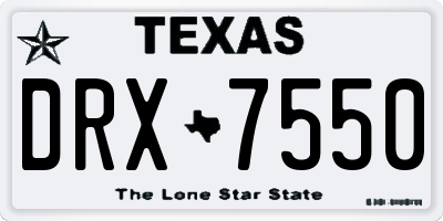 TX license plate DRX7550