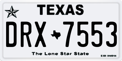 TX license plate DRX7553