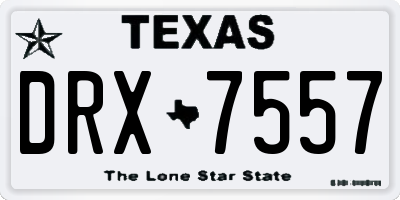 TX license plate DRX7557