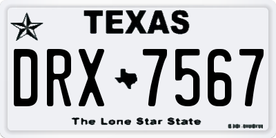 TX license plate DRX7567