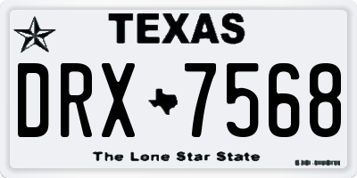 TX license plate DRX7568