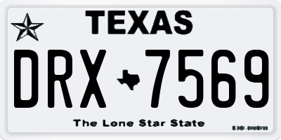 TX license plate DRX7569