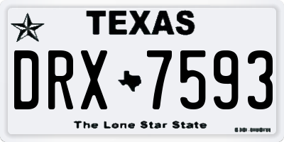TX license plate DRX7593