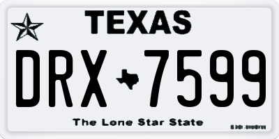 TX license plate DRX7599