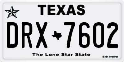 TX license plate DRX7602