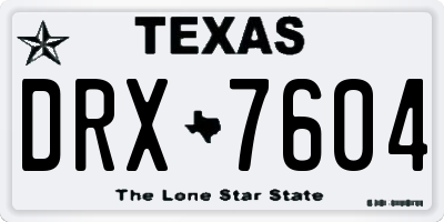 TX license plate DRX7604
