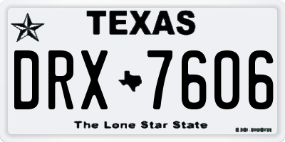 TX license plate DRX7606
