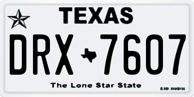 TX license plate DRX7607