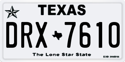 TX license plate DRX7610