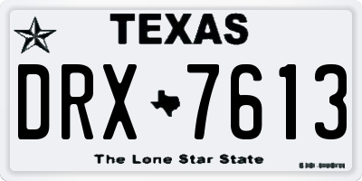 TX license plate DRX7613