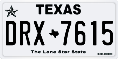 TX license plate DRX7615