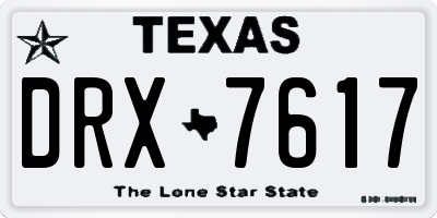 TX license plate DRX7617