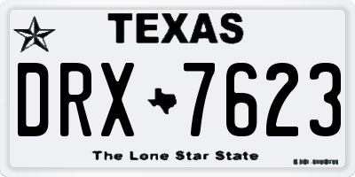 TX license plate DRX7623
