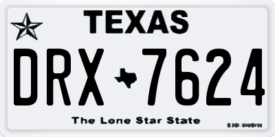 TX license plate DRX7624