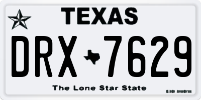 TX license plate DRX7629