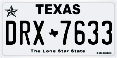 TX license plate DRX7633