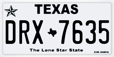 TX license plate DRX7635