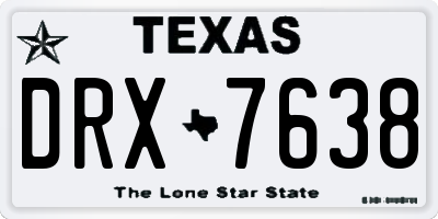 TX license plate DRX7638