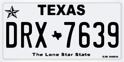 TX license plate DRX7639