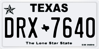 TX license plate DRX7640