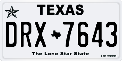 TX license plate DRX7643