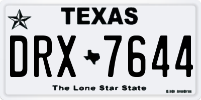 TX license plate DRX7644